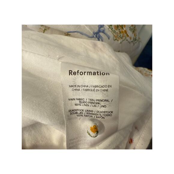 Reformation Linen Pierce Dress Size 8 Floral Midi - Picture 9 of 16